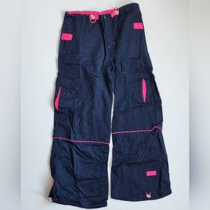 Vintage 90s Raver Hot Pink and Navy Buggirl pants